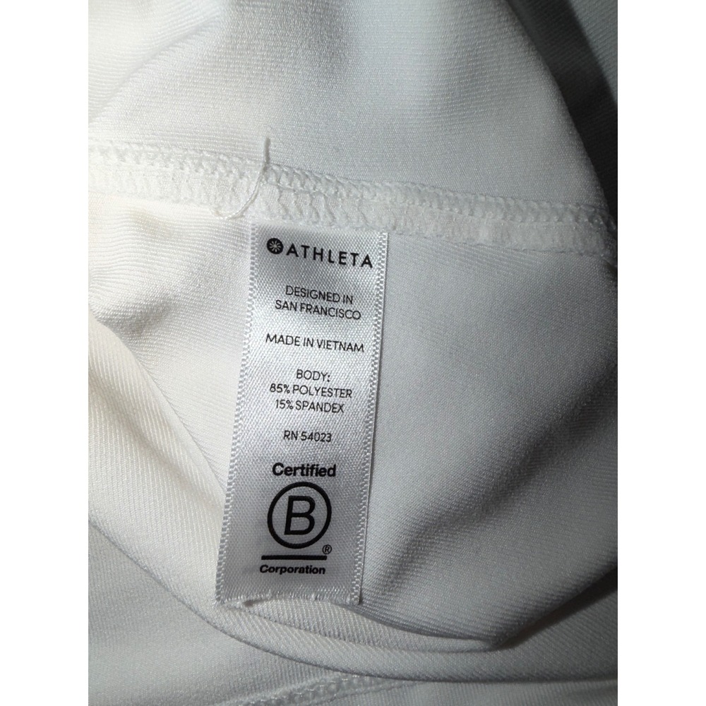 Athleta White Racerback Active Tank Top Women Small Yoga Running Gym Workout - Picture 4 of 5